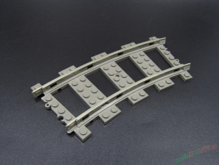 Lego koleje zatáčka pro 9V napájení - tmavě šedé - dark gray