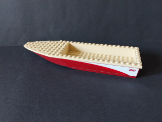 Lego loď 28x8 - béžovo - tmavě červená (60217)