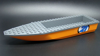 Lego loď 28x8 - šedo oranžová
